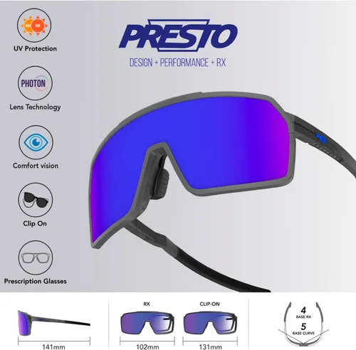 Vista 5 de Hot Buttered HB - Gafas de sol PRESTO 3 en 1 para mujeres y hombres, marco RX + clip + lente casual, protección UV, deportes al aire libre