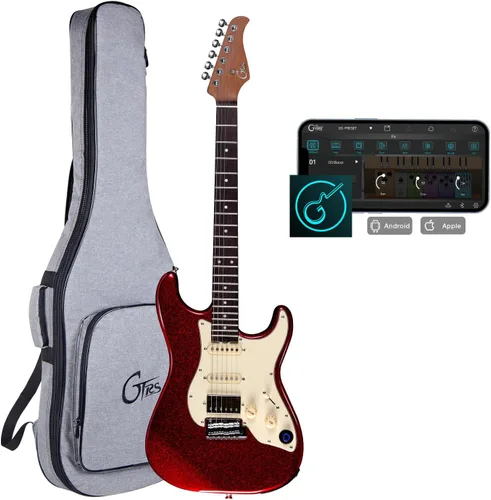 Vista 16 de GTRS S800 Kit de guitarra eléctrica inteligente con sistema de efectos, recogida HHS, máquina de tambor de bucle, batería de 12 horas de duración