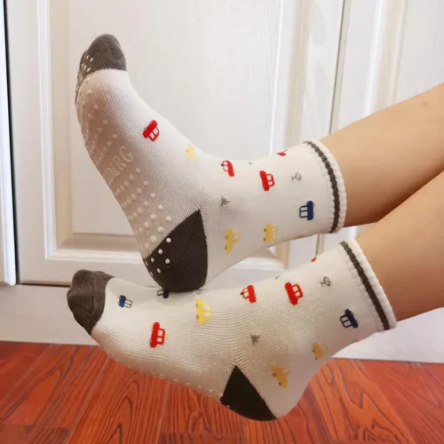 Vista 5 de SMIDLRG Calcetines tobilleros con agarre para niños y niñas 1-33-55-7T