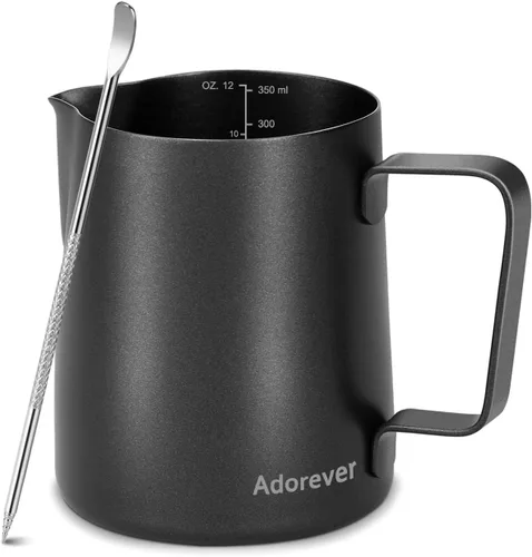 Vista 12 de Jarra de Espuma de Leche, 8.5oz / 250ml Jarra de Vapor Jarra de Acero Inoxidable Accesorios para Máquina de Espresso para Bar de Café, Herramientas