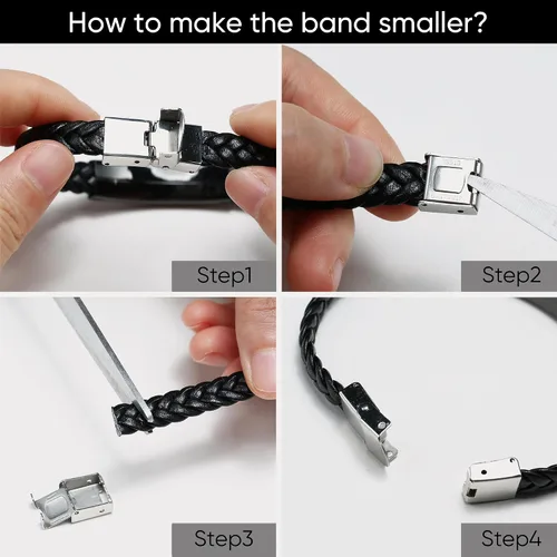 Vista 7 de Pulsera de cuero para hombre, regalo de sobriedad para hombre: cita inspiradora/versículo bíblico grabado, pulsera trenzada negra para hombre