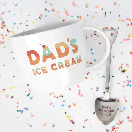 Vista 8 de Cuenco y cuchara para helado de Papa, ideal para el día del padre, Navidad o regalo de cumpleaños