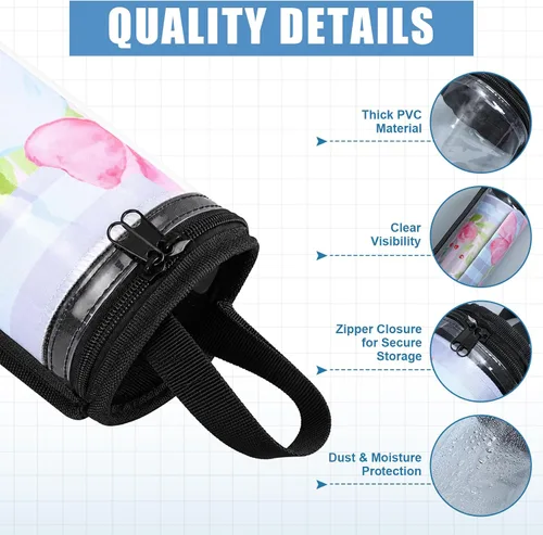 Vista 3 de 4 piezas de 33.5" transparente Mahjong Mat Bag, negro, cremallera