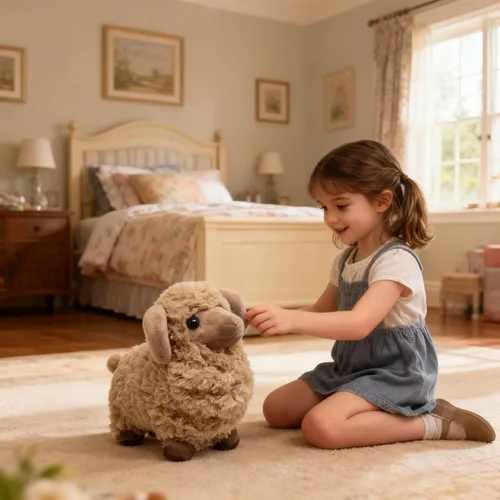 Vista 5 de BABOLI Peluche de oveja de peluche adorable y esponjoso, súper suave y lindo, muñeca de cordero, regalos bonitos para niños y niñas, regalo