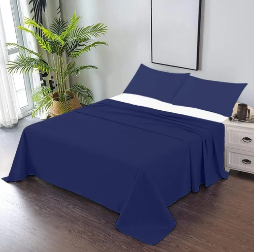 Vista 17 de Trendbeddingmart - Sábana bajera ajustable (100 % algodón egipcio, 600 hilos, resistente a las manchas, hipoalergénica, color azul profundo)