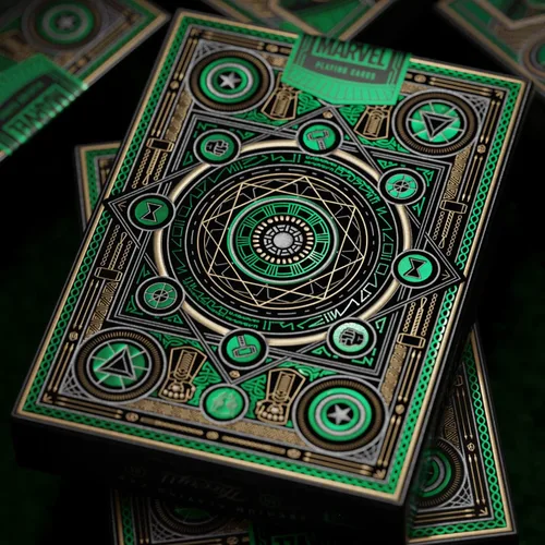 Vista 3 de theory11 Cartas de juego Avengers Edición Verde Premium - Juego de cartas de Marvel Studios de The Infinity Saga