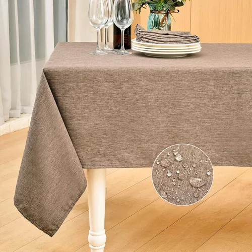 Vista 19 de Mebakuk Mantel Rectangular de Lino Estilo Granja, Impermeable, Anti-encogimiento, Suave y Resistente a las Arrugas, Cubierta de Mesa Decorativa
