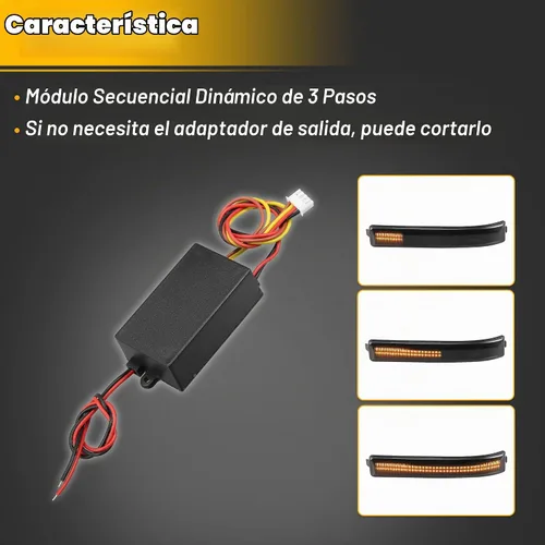 Vista 5 de X AUTOHAUX 2 piezas módulo de flash LED universal controlador de luz trasera de coche luz LED de cola 3 pasos secuencial dinámico perseguir módulo