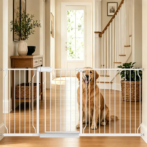 Vista 20 de Fairy Baby Extensiones de 4.72 pulgadas para caminar a través de la puerta del bebé, cierre automático, color blanco