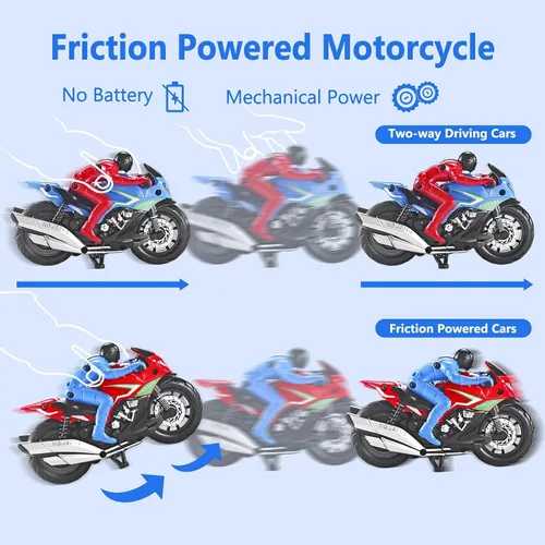 Vista 2 de Motocicletas de juguete - Divertidos juguetes de motocicleta para niños de 3 a 8 años de edad de 1 a 8 años, colección de motocicletas fundidas a