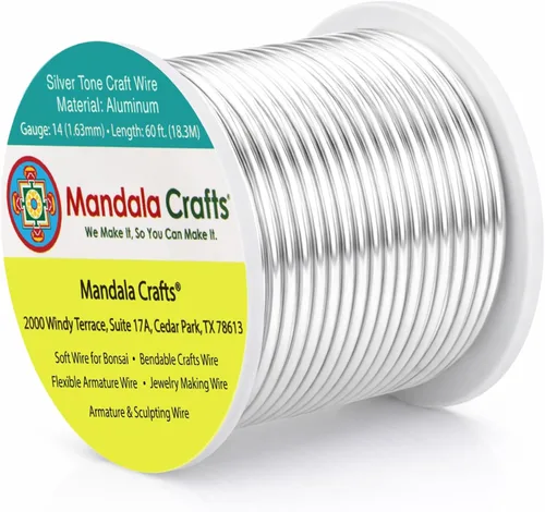 Vista 53 de Mandala Crafts - Alambre de aluminio anodizado de calibre 22 para hacer joyas - 137.2 m de alambre flexible surtido y coloreado - Doble para bonsái