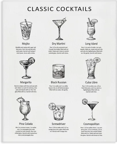 Vista 9 de Stupell Industries Classic Cocktails Mixed Drinks Kitchen Bar Cartel de letrero con letras y forrado, 10 x 15 pulgadas, placa de pared