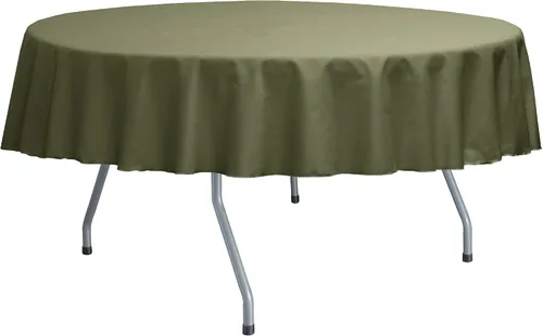 Vista 22 de Ultimate Textile Poly-Cotton Twill 60-Inch Round Tablecloth - Fits Tables Smaller Than 60-Inches in Diameter, Navy Blue