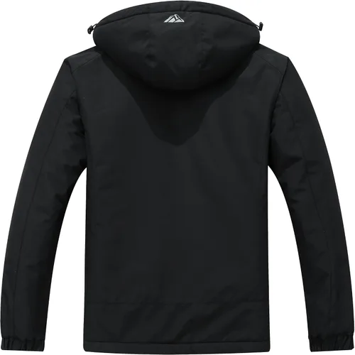 Vista 2 de Chaqueta de esquí impermeable para hombre, chaqueta de invierno acolchada con forro cálido, chaqueta Parker resistente al viento con capucha