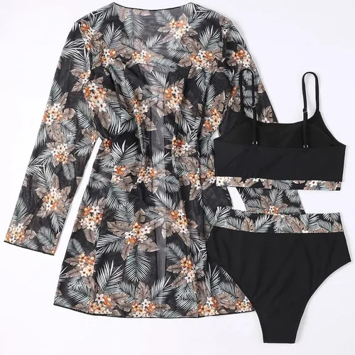 Vista 3 de Women's Bathing Suits, Women Suits Swimming for 2 Piece Two Bathing Suits High Waist Fashion Women's Sexy Printed Beachwear Bikini Swimsuit Split