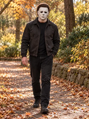 Vista 4 de WPOZD Máscara de Halloween de Michael Myers, estilo máscara blanca