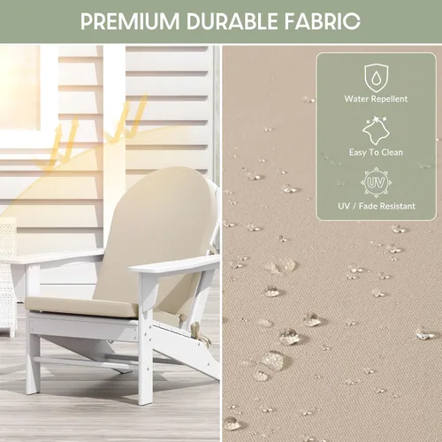 Vista 8 de WestinTrends Adirondack - Cojín para silla mecedora, resistente a la intemperie, con respaldo alto, color beige