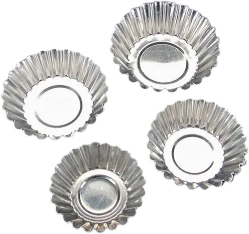 Vista 2 de Paquete de 20 moldes de aluminio plateado para muffins, cajas para magdalenas, moldes para magdalenas, moldes para hornear, 2.4 in, reutilizables
