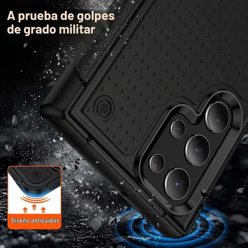 Vista 3 de Funda diseñada para Samsung Galaxy S22 Ultra, regalo de grado militar, resistente a caídas, resistente a prueba de golpes, para Galaxy S22 Ultra
