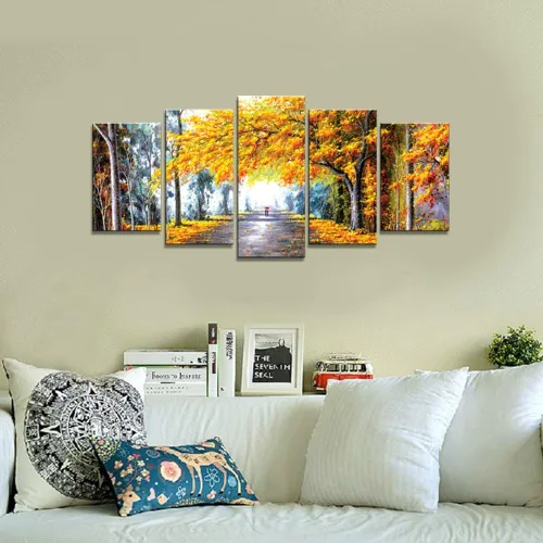 Vista 4 de Wieco Art Lienzo Giclée Impresiones de Arte de Pared Otoño Amor por Pinturas al óleo Reproducción para Dormitorio Cocina Decoración del Hogar