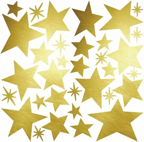 Vista 2 de RoomMates RMK3528SCS Metallic Gold Stars Peel and Stick Wall Decals (Pack of 4)
