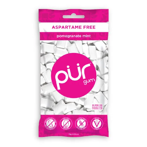 Vista 5 de Pur Paquete variado de chicles - menta, menta granada, menta verde y gaulteria - 55 piezas cada uno