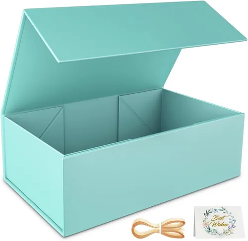 Vista 16 de RYDDOY Caja de Regalo Negra, 9.5x6x3'' Cajas de Regalo para Regalos con Tapas Cierre Magnético Rectangular Plegable para Caja de Propuesta de Negro