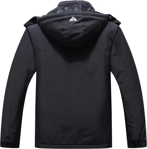 Vista 2 de Chaqueta de esquí impermeable para hombre, resistente al viento, cortavientos, abrigo de nieve cálido con capucha