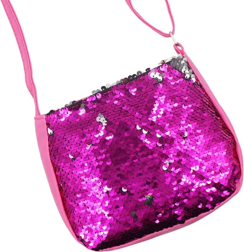 Vista 2 de Orityle Bolso cruzado para niños y niñas, con purpurina y lentejuelas, lindo bolso de hombro con cremallera