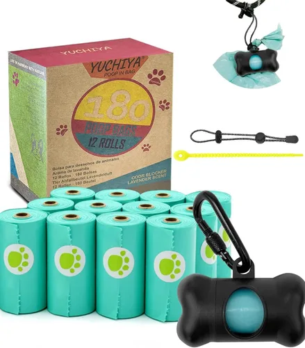 Vista 9 de Dispensador de bolsas de recogida de caca de perro con 1 rollo de color aleatorio, bolsas de residuos para perros a prueba de fugas y perfumadas