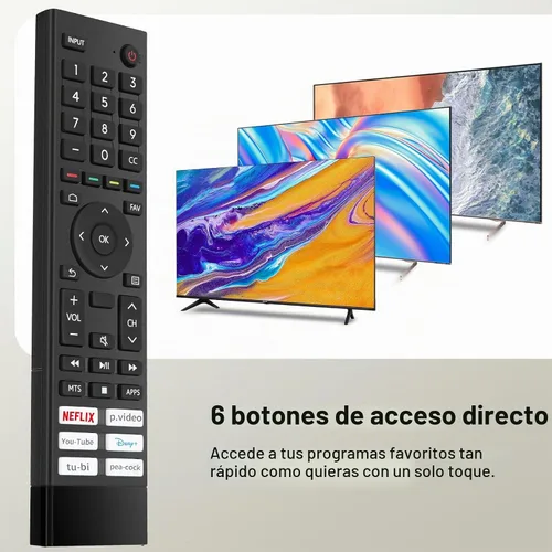 Vista 2 de para Hisense-Smart-TV Remoto de reemplazo, para Hisense 4K UHD Android Smart TV (ERF3J80H)
