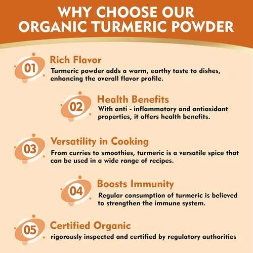 Vista 6 de Polvo de cúrcuma orgánica – 16 onzas de calidad premium, 100% puro y natural, rico en curcumina, sin OMG, sin gluten, vegano, ideal para cocinar