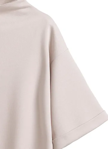 Vista 3 de SweatyRocks - Blusa holgada de manga 34 para mujer, cuello alto falso, elegante