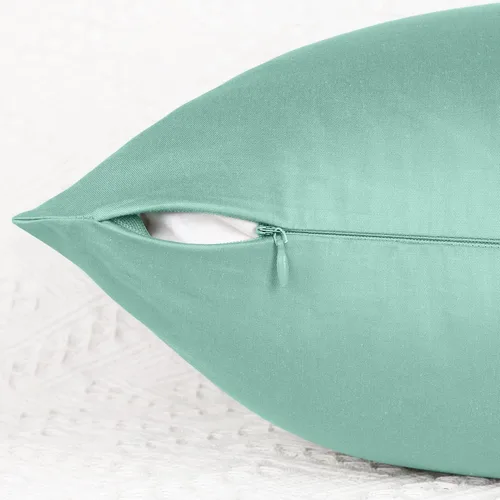 Vista 6 de Coddsmz Paquete de 6 fundas de almohada decorativas 100% algodón, fundas de cojín cuadradas de Navidad sólidas para el hogar, cama, sofá, día