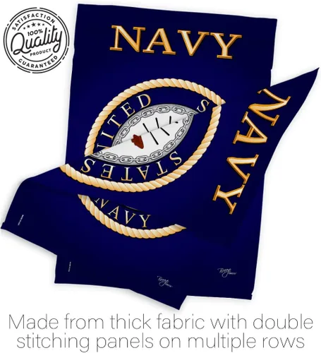 Vista 7 de Breeze Decor Bandera de jardín de 13 x 18.5 pulgadas, con licencia oficial de las Fuerzas Armadas de los Estados Unidos de la Marina de los Estados