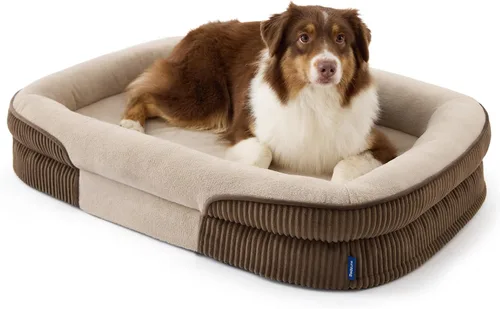Vista 25 de Bedsure Camas ortopédicas para perros con cojín ovalado de 360 °, perro de Carbón
