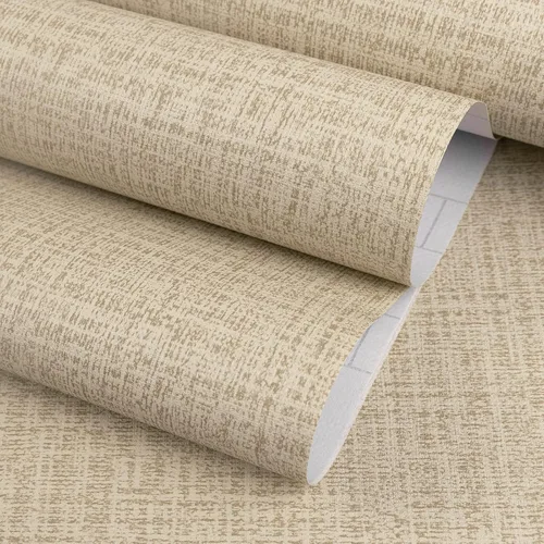 Vista 14 de TANONE Papel de Contacto Despegar y Pegar (15.8in x 197in), Papel Tapiz de Tela de Hierba Autoadhesivo Removible, Papel de Pared de Tela de Lino
