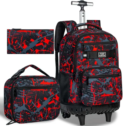 Vista 11 de 3 piezas de mochila rodante para mujeres y hombres, bolsa de 21 pulgadas para adultos con ruedas, juego de mochilas con ruedas para niñas y niños
