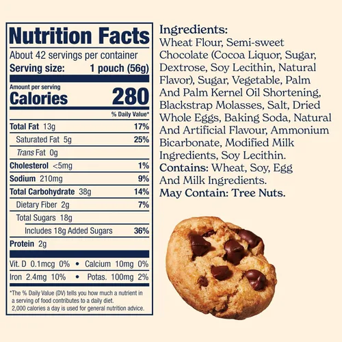 Vista 2 de Galletas Famous Amos clásicas con chispas de chocolate, galletas de tamaño bocado, ideales para compartir, bolsa resellable, dulces golosinas, caja