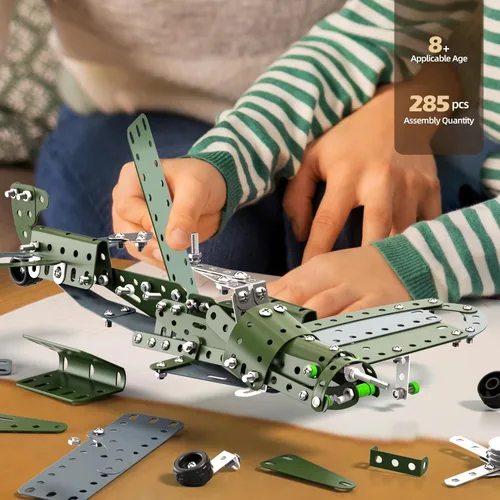 Vista 2 de Juguetes de proyectos de construcción de aviones modelo STEM - Juguetes de proyectos de construcción de STEM DIY para niños niños y niñas de 8-12-16