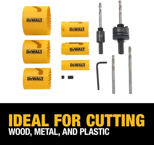 Vista 8 de Kit de sierras perforadoras bimetálicas DeWalt D180002 para electricistas.