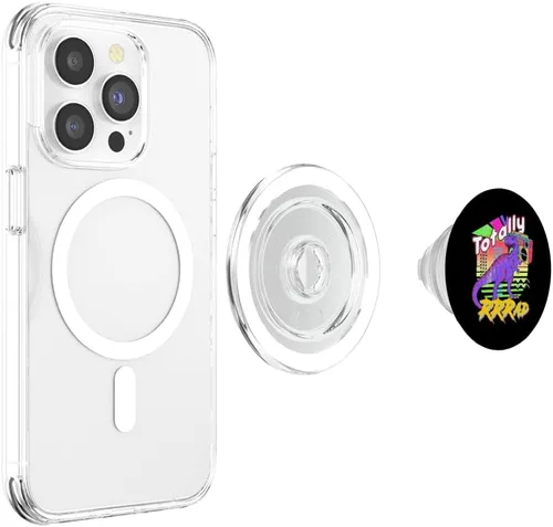 Vista 4 de Totally Rad Dinosaur Rocking Cassette Rock n Roll Music PopSockets MagSafe PopGrip for iPhone