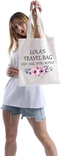 Vista 5 de POFULL Bolsa de viaje Lola - Regalo de cumpleaños, visita, abrazo, repetición de estropeo, bolsa de cosméticos, Bolso tote de viaje de Lola, Grande