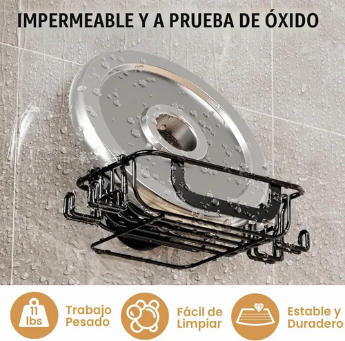 Vista 8 de LEVERLOC Soporte para jabón, jabonera para ducha, soporte de jabón con Negro