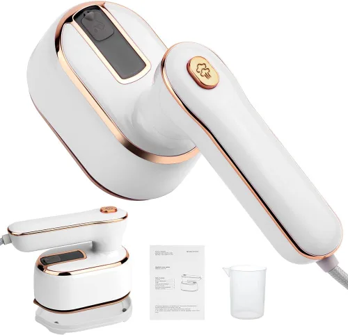 Vista 8 de AUAUY Mini plancha de vapor, plancha de vapor portátil de 1000 W, mango giratorio de 180° que convierte la plancha en vapor de mano, calentamiento