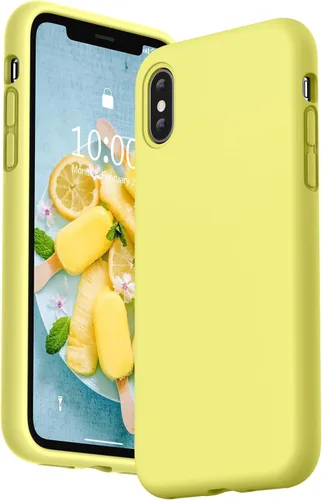 Vista 11 de SURPHY Diseñada para iPhone Xs y iPhone X con forro de microfibra, funda gruesa de silicona líquida para iPhone X XS de 5.8 pulgadas, color rosa bebé