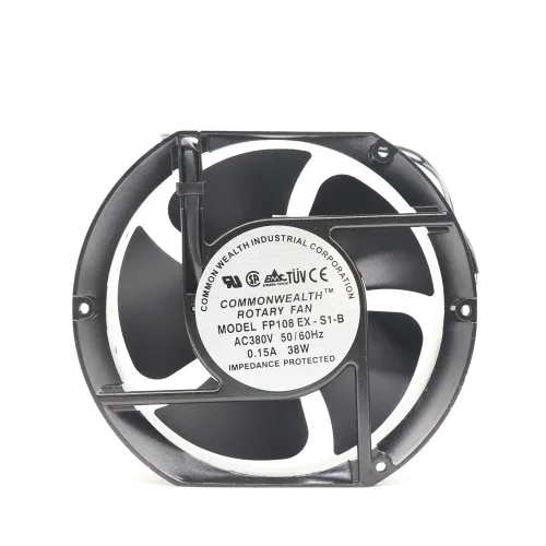 Vista 8 de Commonwealth FP-108EX-S1-B - Ventilador de carcasa de 5.906 x 5.906 in, 38 W, 3100 RPM, CA 110 V, compatible con escritorio