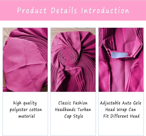 Vista 5 de Nigeriano para las mujeres turbante envoltura africana Aso Oke Gele Headties Femme hecho a mano costura moda cabeza corbata para fiesta