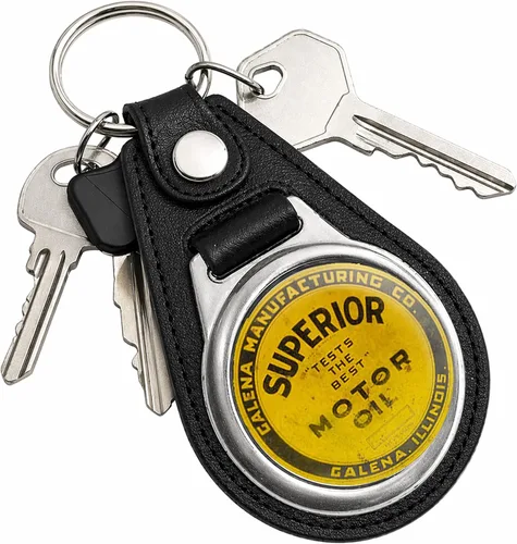 Vista 41 de Brotherhood Round Key Chain for Vintage Motor Oil, Petroleum, and