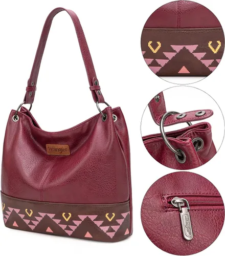 Vista 137 de Wrangler Hobo - Bolsas para mujer de cuero vegano con asa superior, bolsos de hombro y bolsos